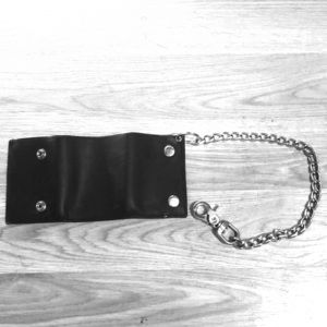 Biker Leather Wallet and Chain